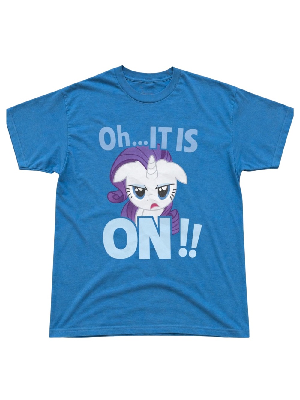 Gildan Blue Graphic Tee - 'Oh, It Is ON!!' Unicorn Design